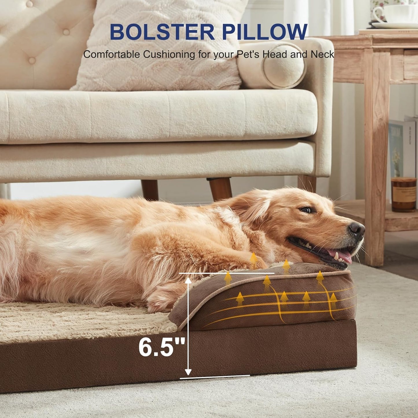 FURTIME Orthopedic Dog Bed for Extra Large Dogs - XL Waterproof Dog Sofa Bed, Ultra Comfy Supportive Foam Pet Bed with Removable Washable Cover, Jumbo Dog Bed with Nonskid Bottom