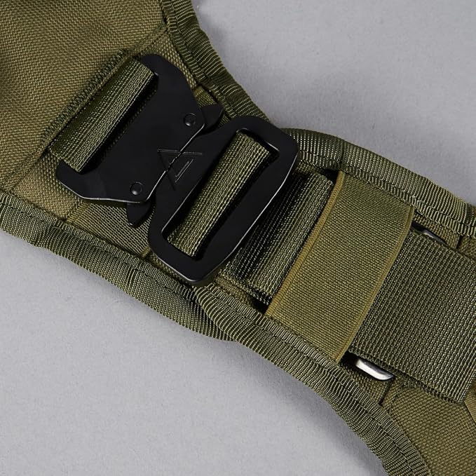 WOLFpak Tactical Dog Vest Harness No Pull Breathable (OD Green, X-Large) | Dual Grab Handles, 1000D Nylon, Four-Point Adjustment, MOLLE Attachment Panels, Three Storage Pockets, Metal Alloy Buckles