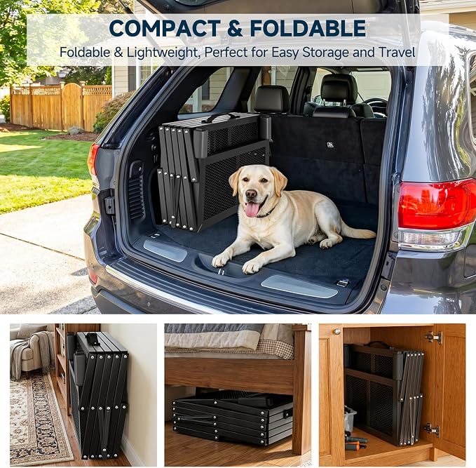 Dog Ramp for Car, Foldable Dog Steps for Car with Non-Slip Surface, Dogs Stairs for Cars, High Beds, Truck, Supports up to 250lbs, 5 Steps
