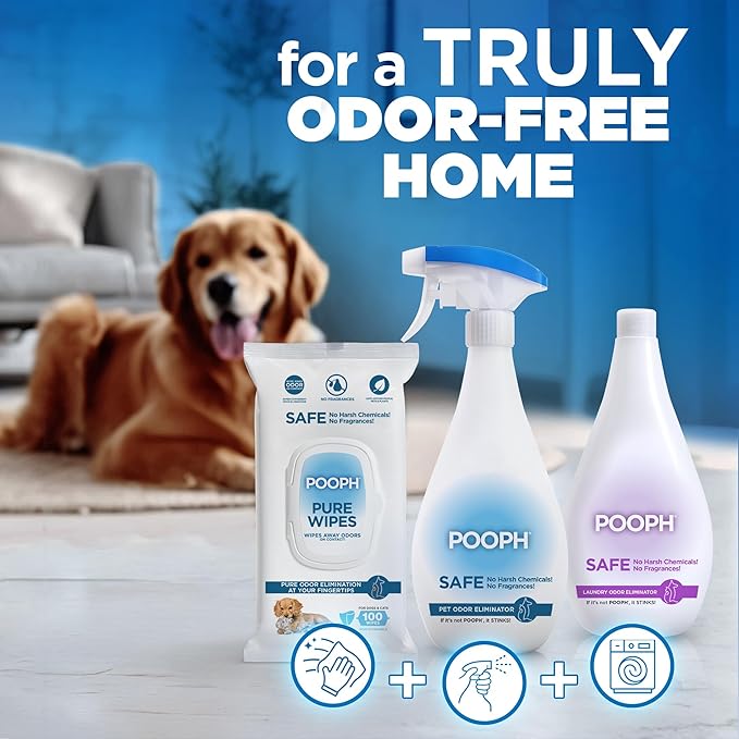 POOPH Pet Odor Eliminator, 32oz - Eliminates Odors at The Molecular Level, Dogs, Cats, Freshener, Eliminator, Urine, Poop, Pee, Deodorizer, Natures, Puppy, Fresh, Clean, Furniture, Potty