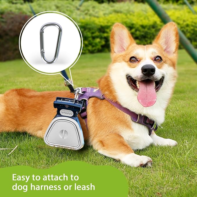 SUPERDESIGN Dog Pooper Scooper, Pooper Scooper for Small and Large Dogs, Dog Poop Scooper for Yard, Pooper Scooper with Bag Attachment and Leash Clip, Ideal for Walks, Travel and Camping (Large,Black)
