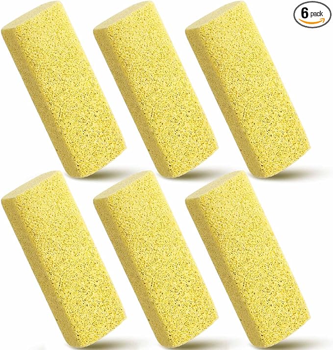 6 Pcs Abbyike Pet Hair Remover Rock Pumice Stone for Dog Cat Hair Pet Removal Cleaning Fur Removal Block Tool Scraper for Car, Carpet, Couch, Beding, Fufmiture Cleaning (5.3 x 2 x 1.4 Inch,Yellow)