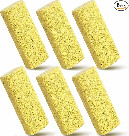 6 Pcs Abbyike Pet Hair Remover Rock Pumice Stone for Dog Cat Hair Pet Removal Cleaning Fur Removal Block Tool Scraper for Car, Carpet, Couch, Beding, Fufmiture Cleaning (5.3 x 2 x 1.4 Inch,Yellow)