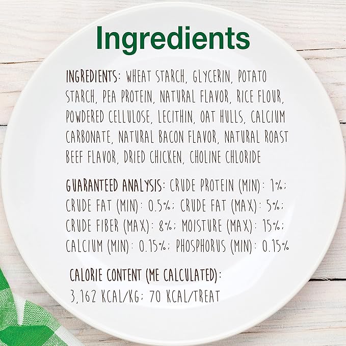 Nylabone Healthy Edibles Natural Dog Chews, Long Lasting Bones for Dogs, Bacon Flavor Dog Treats, X-Small (8 Count)