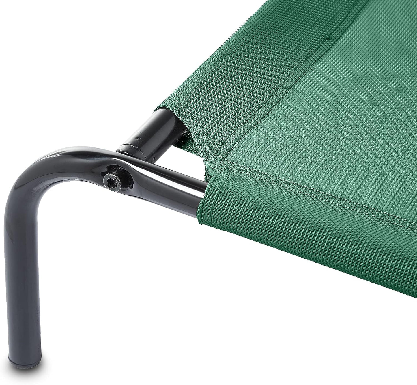 Amazon Basics Cooling Breathable Elevated Dog Bed with Metal Frame for Small Dogs, 36 x 22 x 7.5 Inch, Green