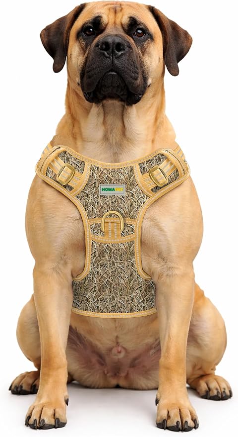 Homapet. Tactical Dog Harness with Dual Leash Attachment Points, Adjustable and Reflective Military Grade Dog Vest with Comfort Control Handle (Duck Hunt-L)