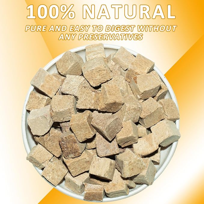 Freeze-Dried Raw Beef Liver Dog Treats, Single Ingredient, High Protein, Grain Free, Gluten Free, Healthy Training Treats & Meal Topper 8.8 oz