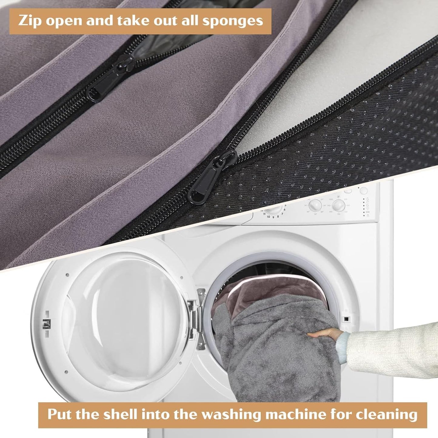 Comfort Expression Medium Dog Beds Waterproof Orthopedic Foam Dog Sofa Beds for Medium Large Dogs Comfy Pet Bed with Washable Removable Cover & Non-Slip Bottom(Medium,Purple)