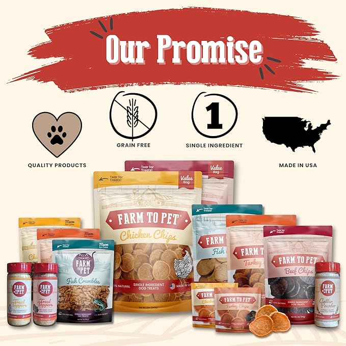 Farm To Pet - Puppy Packs 'N Snacks Dog Treat Starter Pack - Chicken 4oz + 1 Beef & 1 Turkey & 1 Fish Snack Pack - Single Ingredient Training Treats, All Natural, Lean for Small, Medium, Large Breeds