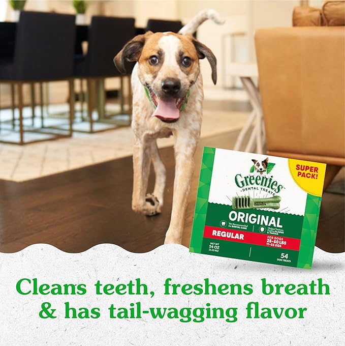 Greenies Original Regular Dental Dog Treats, 54 oz. Pack (54 Treats)