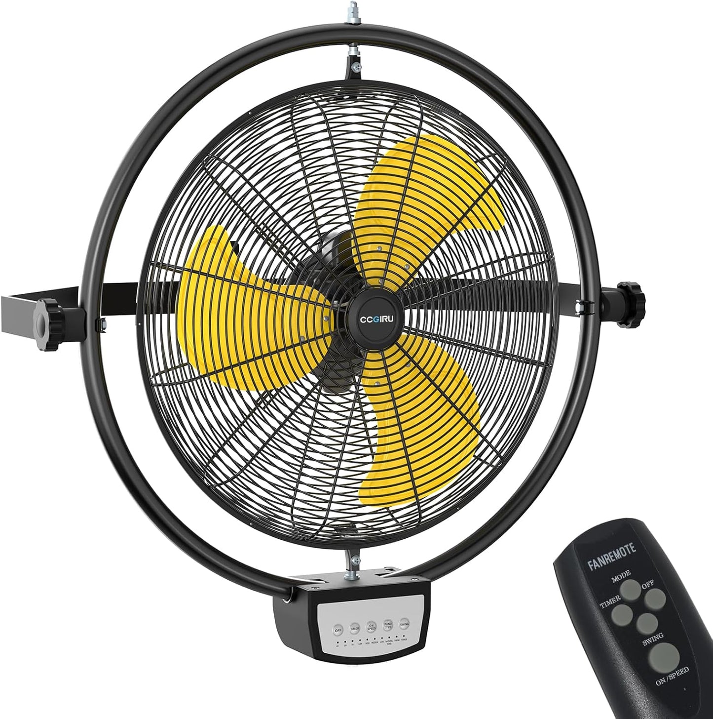 5100 CFM 20" Remote Control Wall Mount Fans, High Velocity 3-Speed Professional Oscillating Wall Fan with Timer, Heavy Duty Industrial Wall Fans for Patio, Commercial, Gazebo, and Garage, UL Listed