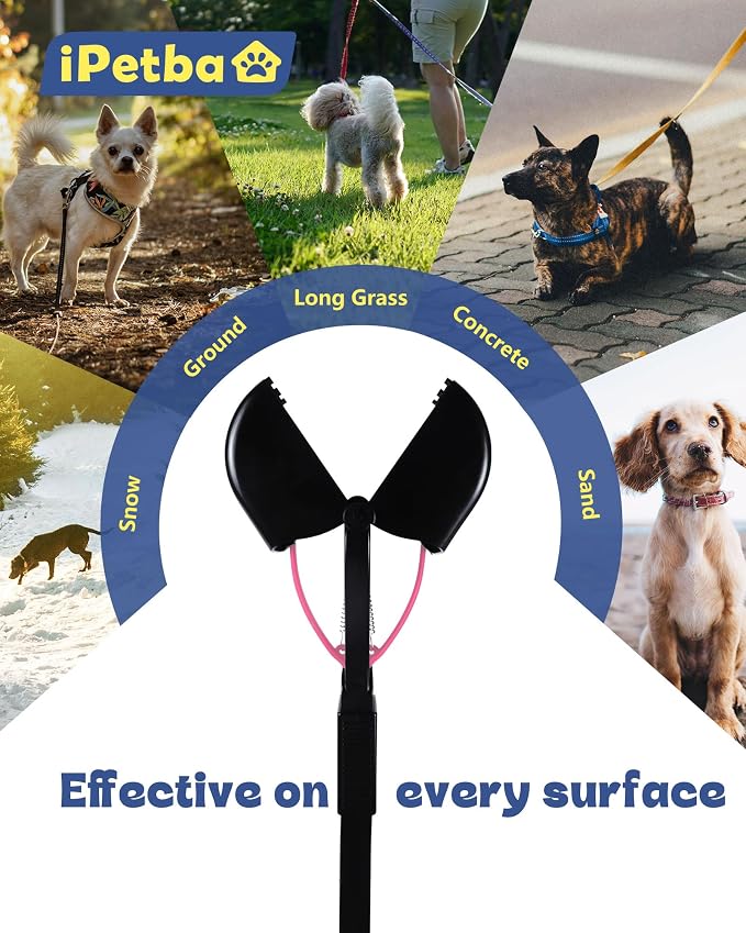 32" Long Handle Dog Pooper Scooper for Yard – No Bending, Clean Pickup on Grass, Gravel & Sand, Easy to Clean & Durable