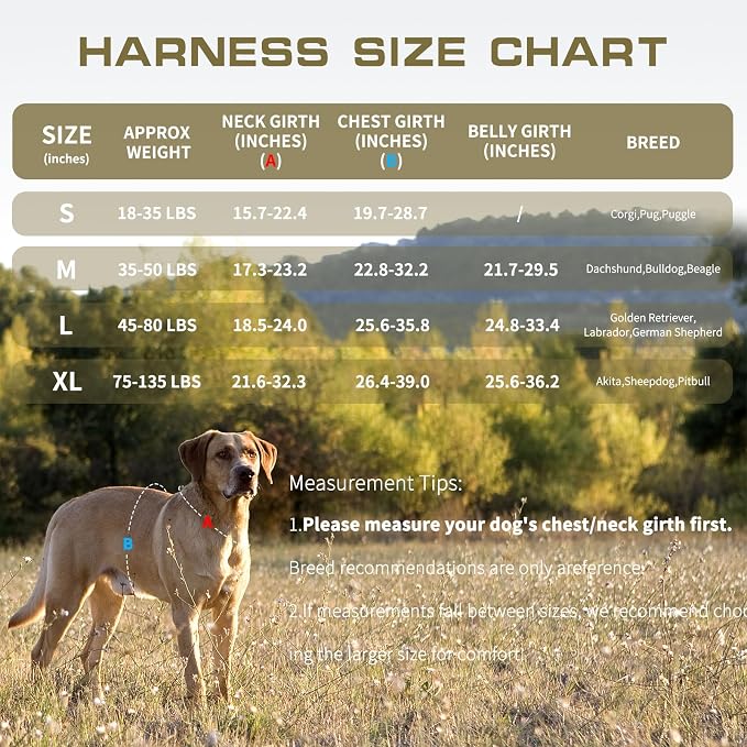 Dog Harness for Large Dogs, No Pull Tactical Vest with Front Clips | Easy Contrl Handle, Breathable Soft Padded, Adjustable, Reflective, Heavy Duty, Easy Take On & Off, Desert Camo X-Large