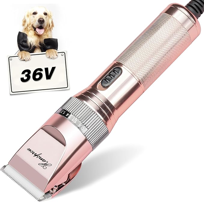 Dog Clippers for Grooming,Upgraded 36V Heavy Duty Dog Clippers,Professional Pet Hair Trimmer for Thick Coat,Corded Pet Clipper with Guard Combs Brush