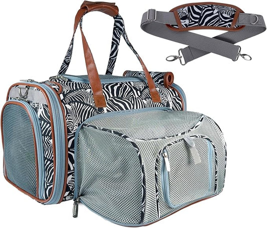 Mr. Peanut’s Gold Series Standard Size Expandable Pet Carrier (Zzzebra)