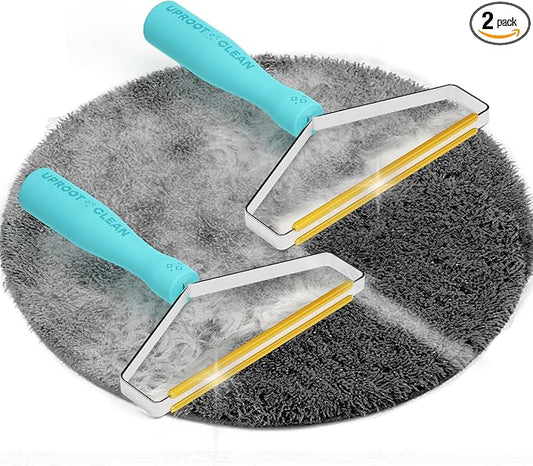 Uproot Cleaner Pro Pet Hair Removal Tool -2 Pack-Special Dog Hair Remover Multi Fabric Edge and Carpet Rake by Uproot Clean-Cat Fur Remover for Couch, Pet Towers, Rugs, Cat Mats and Trunks & Much More