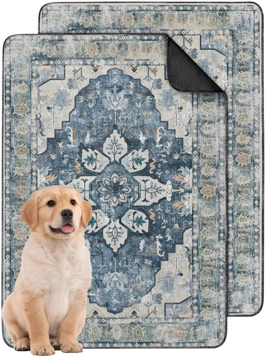 Washable Pee Pads for Dogs 2 Pack, Absorbent Reusable Puppy Pads Waterproof, Leakproof & Non-Slip Whelping Pad, Potty Training Pads for Dogs Playpen Mat 24x36