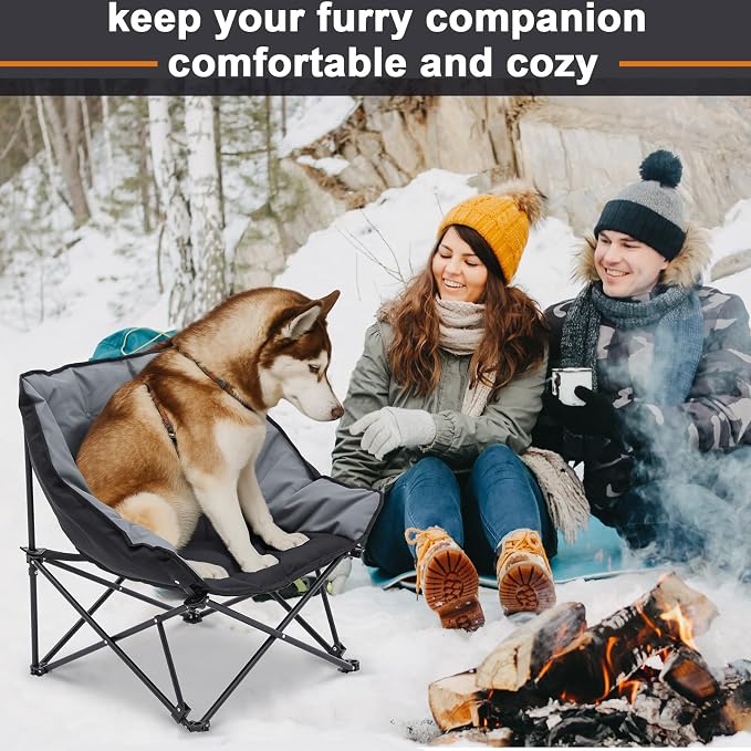 AceOrbit Folding Camping Chair for Dog, Padded Raised Pet Bed for Outdoor | Heavy Duty Supports 200 lbs, Backyard Patio Cot, Durable Camping Gear for Pets, Easy Setup and Storage