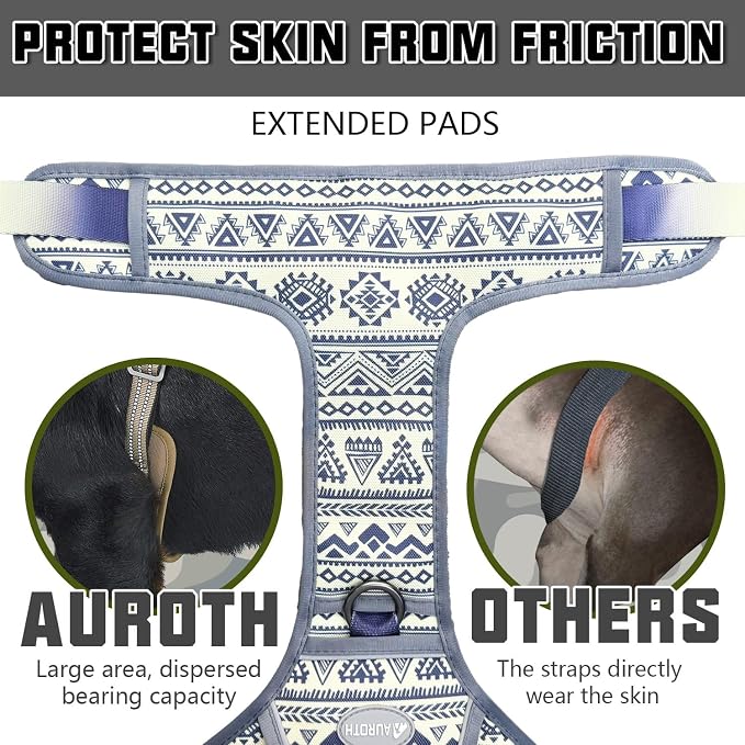 AUROTH Tactical Dog Harness for Large Dogs No Pull Adjustable Pet Harness Reflective K25 Working Training Easy Control Pet Vest Military Service Dog Harnesses