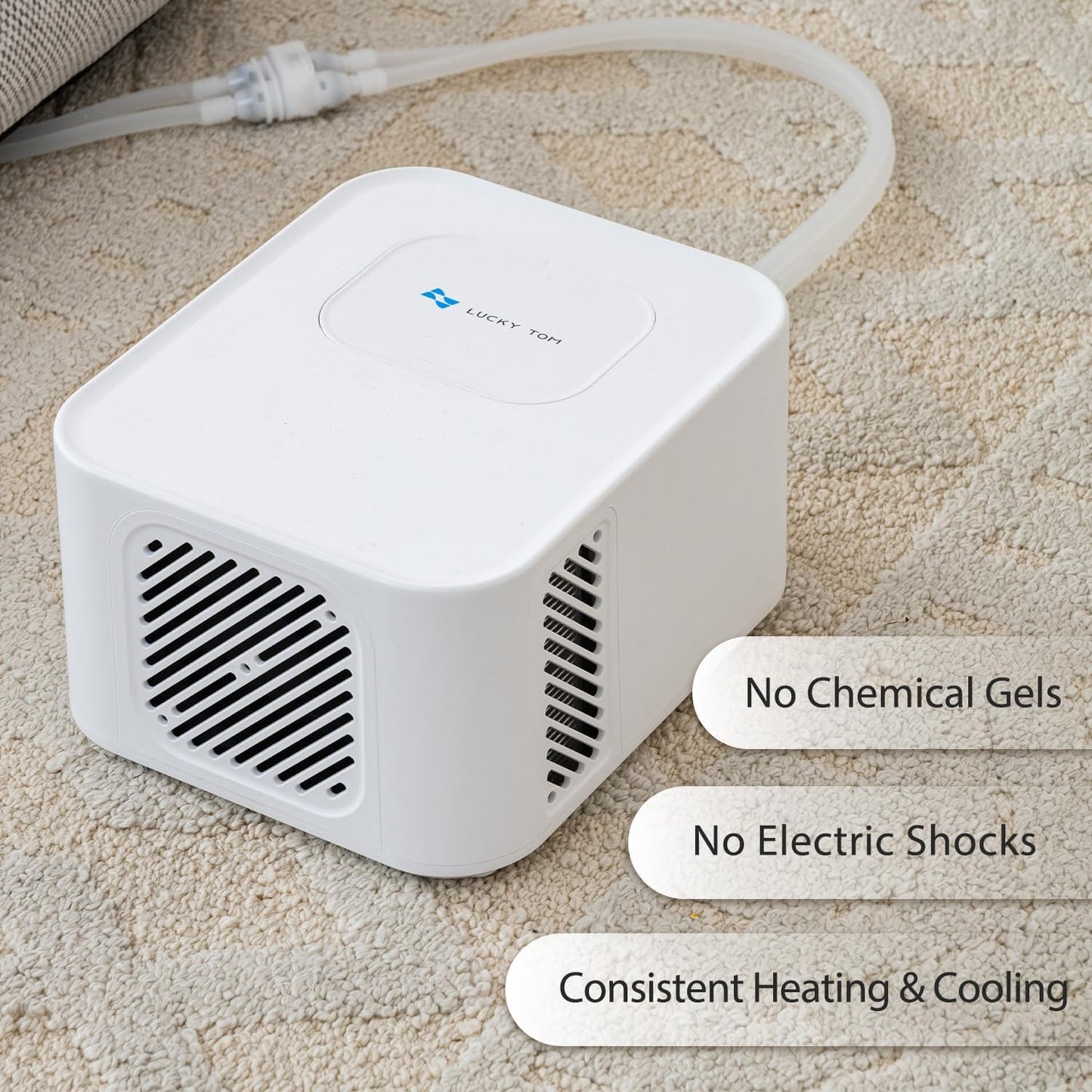 Pet Bed Cooling System, Consistent Warm and Cold Water Pad, No Electric Shock or Chemical Gel Needed, Machine Washable Bed, Ideal for Home and Crates (Cooling & Heating Green, 35" x 22")