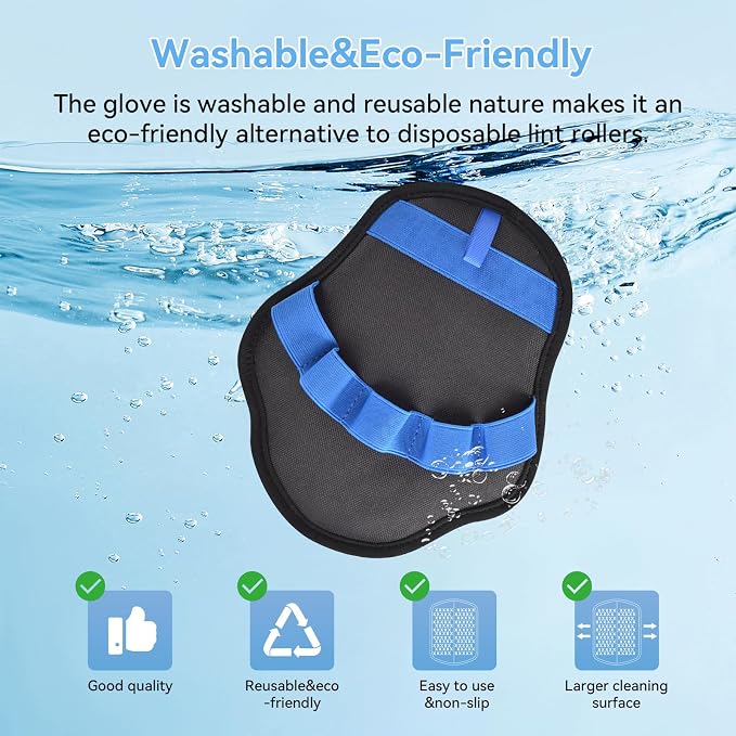 AstraLoom Pet Hair Removal Gloves for Dogs & Cats, 2026 Newly Upgraded Five-Finger Reusable Electrostatic Pet Hair Glove, Pet Hair Remover Tool for Sofa, Bed,Carpet, Clothing and Car Seat (2)