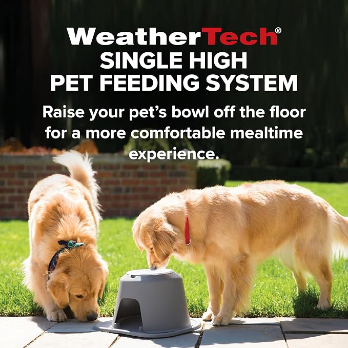 WeatherTech Single High Pet Feeding System w/Plastic Dog/Cat Bowls - 10" High Stand Tan (PSH6410TNTN)