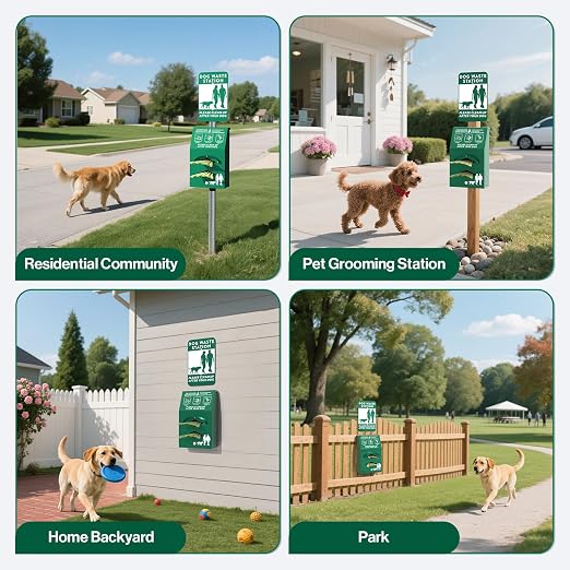 POCHAR Aluminum Outdoor Dog Bag Dispenser with Pick Up Sign for Pet Waste | Rust-Proof Wall-Mounted Poop Bag Dispenser for Dog Waste, Includes Lock & Mounting Hardware