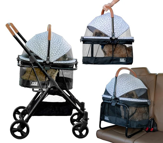 Pet Gear 3-in-1 Travel System View 360 Stroller, Sea Salt | Converts to Carrier and Booster Seat, Easy Click N Go Technology, For Small Dogs & Cats, 4 Wheel