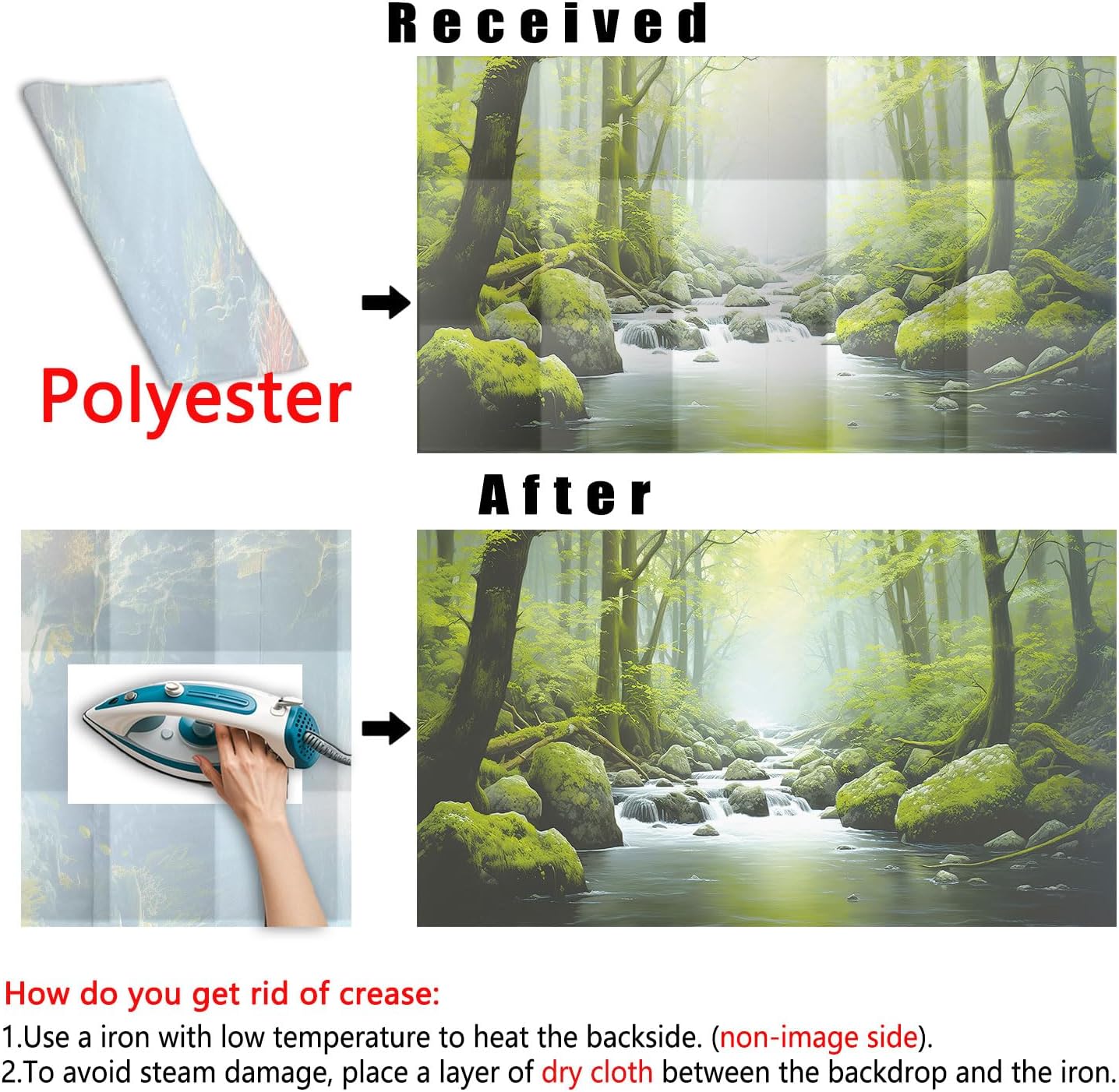 24X12IN Tropical Forest Terrarium Background, Natural Green Forest Tree Reptile Habitat Background, Misty Rainforest Aquarium Background, with 8 EVA Double-Sided Tape