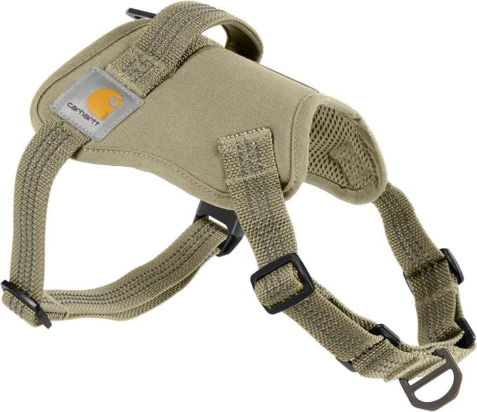 Carhartt Nylon Duck No Pull Dog Harness Faded Fatigue S | Fully Adjustable Dog Harness with Quick Control Handle and Reflective Accents