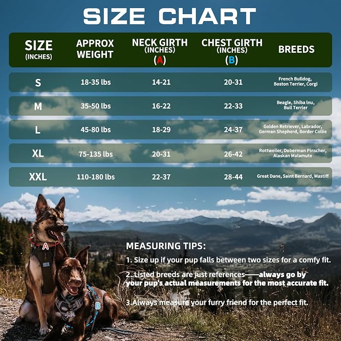 AUROTH Tactical Dog Harness for Large Dogs No Pull Adjustable Pet Harness Reflective K9 Working Training Easy Control Pet Vest Military Service Dog Harnesses