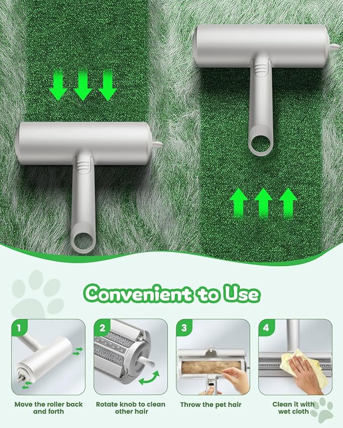 Pet Hair Remover,DAINTIER Reusable Removal Tool Lint Roller for Cat and Dog | Upgraded Portable Lint Removal for Cat and Dog Hair|on Furniture,Carpet,Couch,Car Seat,Clothing,Rugs and Bedding
