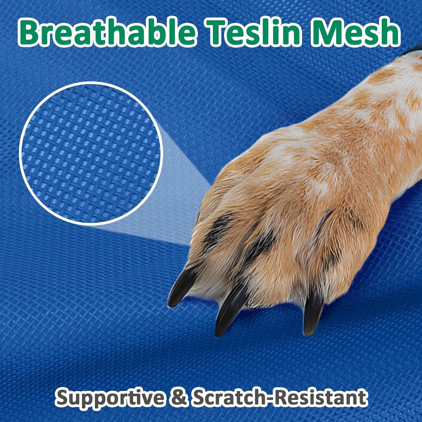 Elevated Dog Bed XL, XLarge Raised Outdoor Dogs beds, Breathable Mesh and Anti-Slip Feet, Lifted Pet Cot Off Ground, Cooling Dog Hammock Indoor (XL, Blue)