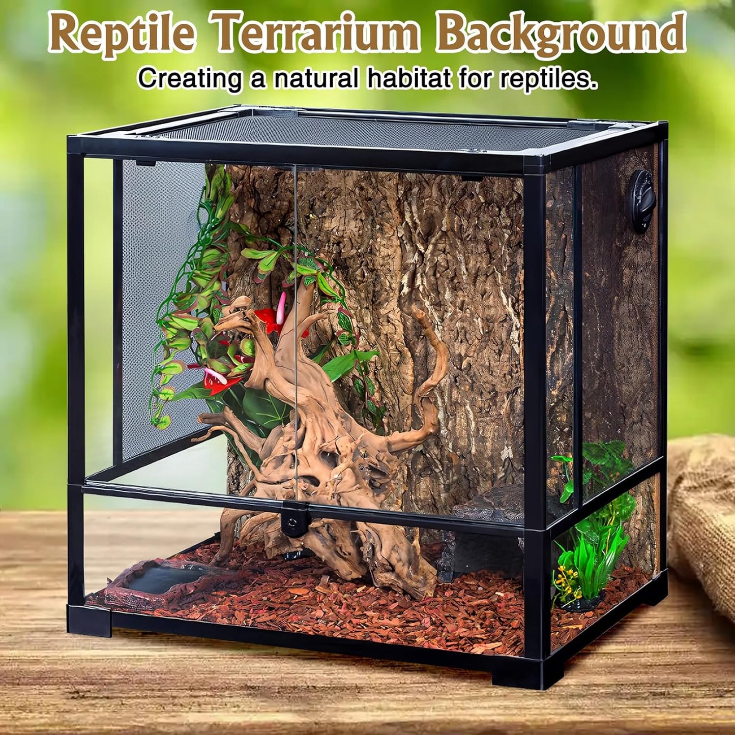 Fhiny 10 PCS Cork Bark Background, 11.6" x 7.7" Natural Cork Bark for Reptiles Bearded Dragon Climbing Backdrop Terrarium Habitat Wall Decor Accessories for Turtle Gecko Lizard Snake Spider Frog