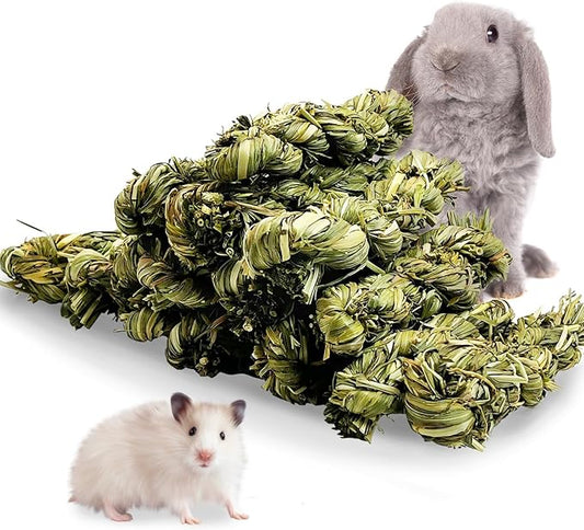 Hamiledyi 15 PCS Rabbit Chew Toys for Teeth - Timothy Hay Treats and Sticks - Natural Grass Chew Toys for Bunnies Guinea Pigs Hamsters and Chinchillas - Bunny Teeth Care