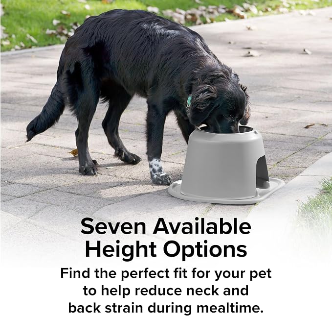 WeatherTech Single High Pet Feeding System - Raised Dog/Cat Bowl - 12" High Stand Dark Grey (SH6412DGDG)