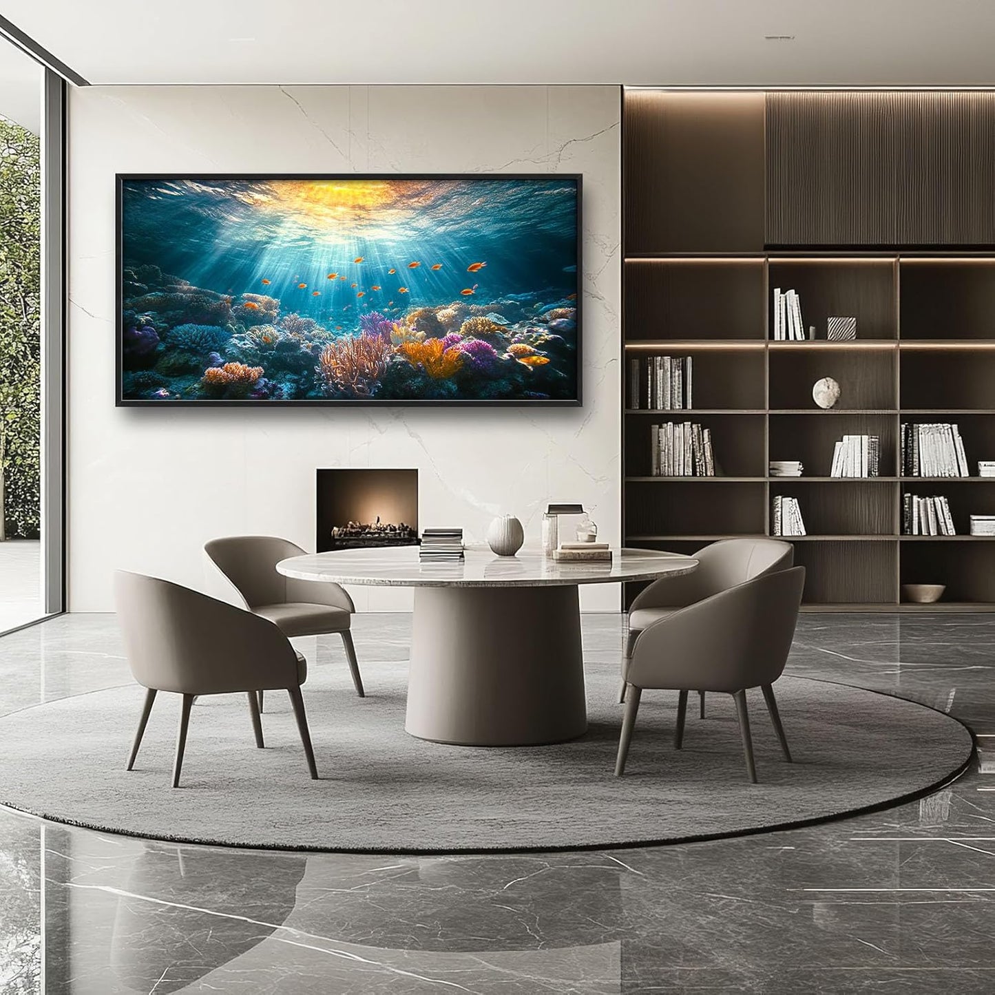 Quorin Ocean Large Wall Art Undersea Pictures Sea Nautical Wall Decor Coral Reef Fish Canvas Print Painting Artwork for Bathroom Living Room Bedroom 60L x 30W