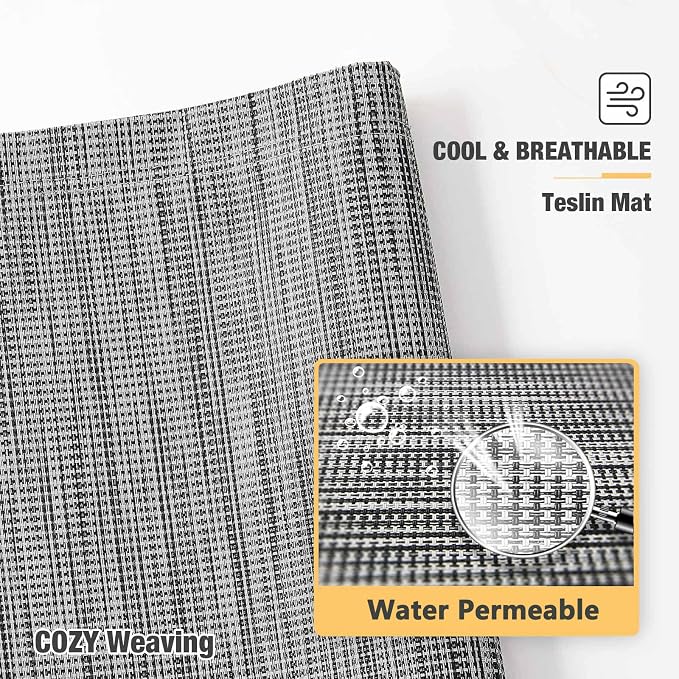Veehoo Chew Proof Elevated Dog Bed, Cooling Raised Pet Cot, Silver Aluminum | Indestructible Dog Bed with Durable Textilene Mesh Fabric, No-Slip Feet for Indoor or Outdoor Use, 42", Large, Black Silver