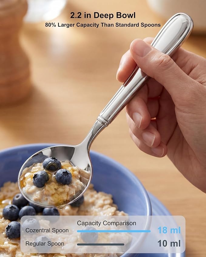 Weighted Utensils 7 oz Cozentra - Adaptive Utensils (4-Piece Set) Weighted 7 oz Each- Weighted Utensils for Hand Tremors and Parkinson's Patients - Weighted Silverware for Hand Tremors