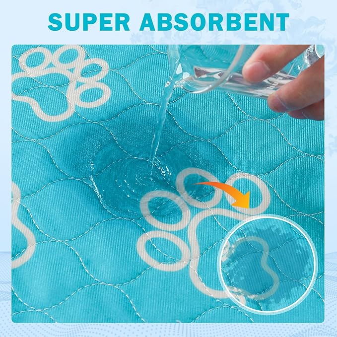 Homimp Washable Pee Pads for Dogs, 4 Pack Reusable Puppy Pads, Absorbent and Leakproof Dog Pee Pads, Non Slip Puppy Training Pads, Pet Mat for Floor, Crate, Couch, Whelping, 36"x36"