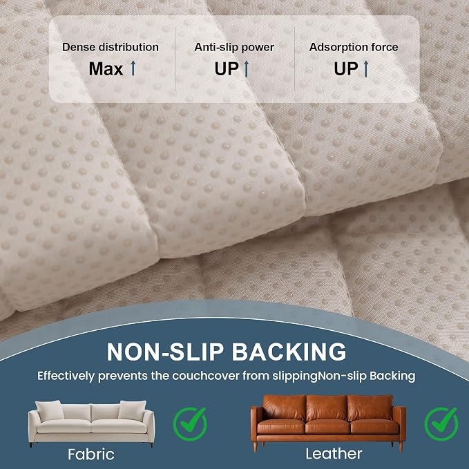 OTOB Couch Covers for Sofa Pet Friendly, Washable & Non Slip Fuzzy Dog Couch Cover Sofa Slipcovers Love Seat, Soft Plush Cozy Furniture Protector Cushion Mat, All Seasons (Light Gray, 27.6" x 59.1")