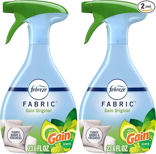 Febreze Fabric Spray Air Freshener, Odor-Fighting Fabric Refresher, Sneaker Balls Alternative, Couch Cleaner, Linen Spray, Multi-Use, Gain Original Scent, 23.6 fl oz (Pack of 2)