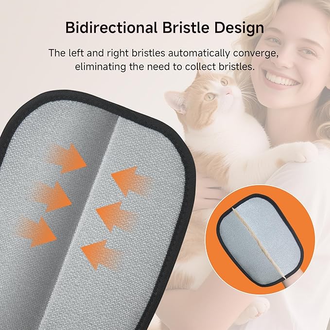 AOBIS Pet Hair Remover Gloves for Cats & Dogs - Reusable Electrostatic Pet Hair Gloves, Fur Removal Tool for Home, Car Seats