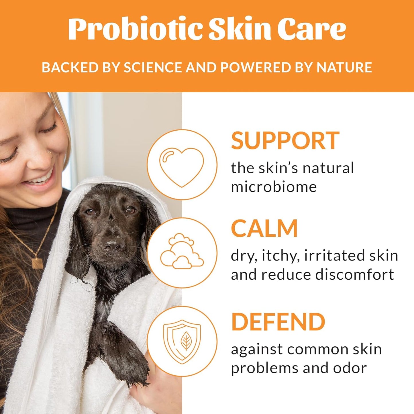 Skout's Honor Probiotic Dog Shampoo & Conditioner with Avocado Oil & Omega-3s, 97% Natural, Paraben & Sulfate-Free, Cruelty-Free, 16oz, Honeysuckle