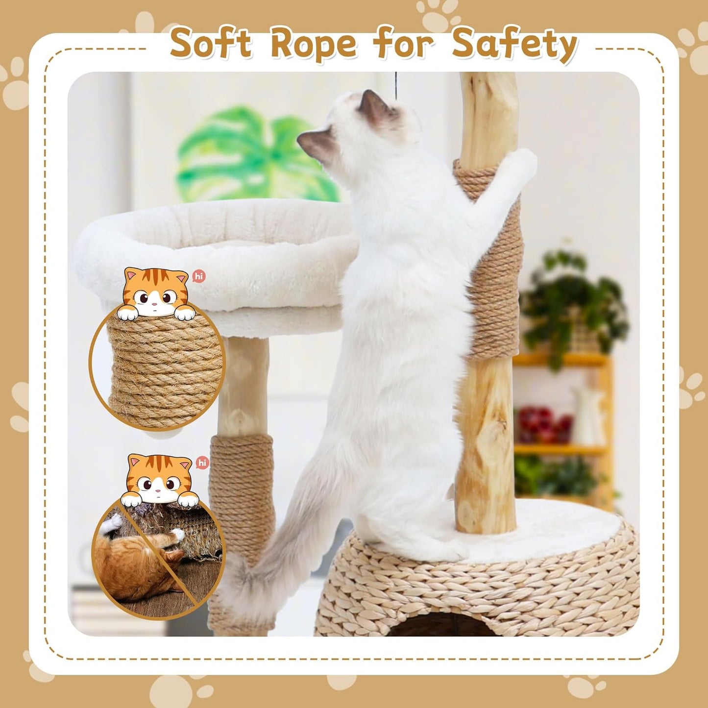 Wooden Cat Tree, Modern Cat Tree Tower with Jumping Platforms, Baskets, Cat Condo, 40" Cat Scratching Posts for Indoor Cats Kitten