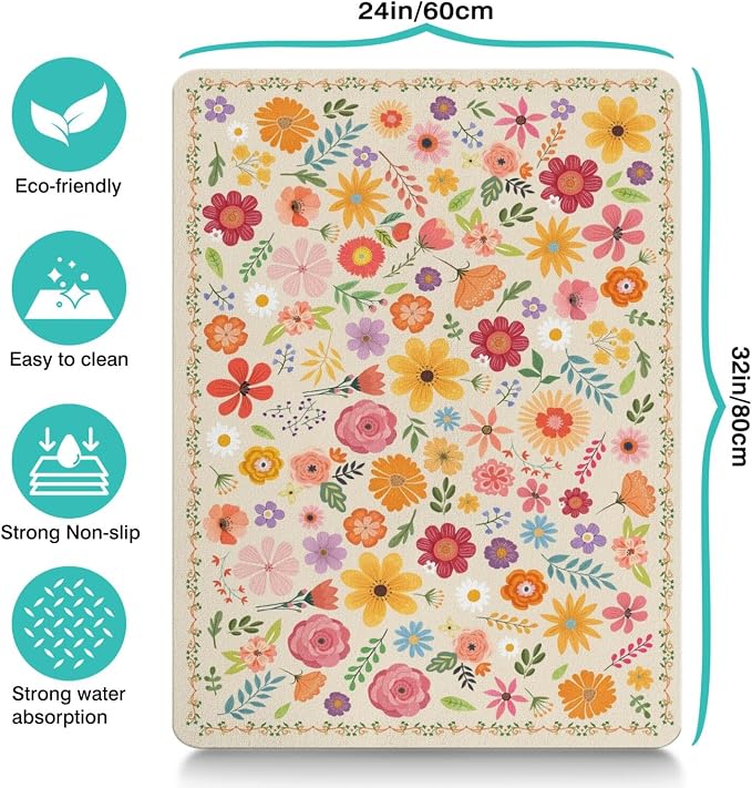 Pet Feeding Mat for Floors Waterproof Dog Mat for Food and Water Absorbent Quick Dry Non Slip mat for Cat Bowls