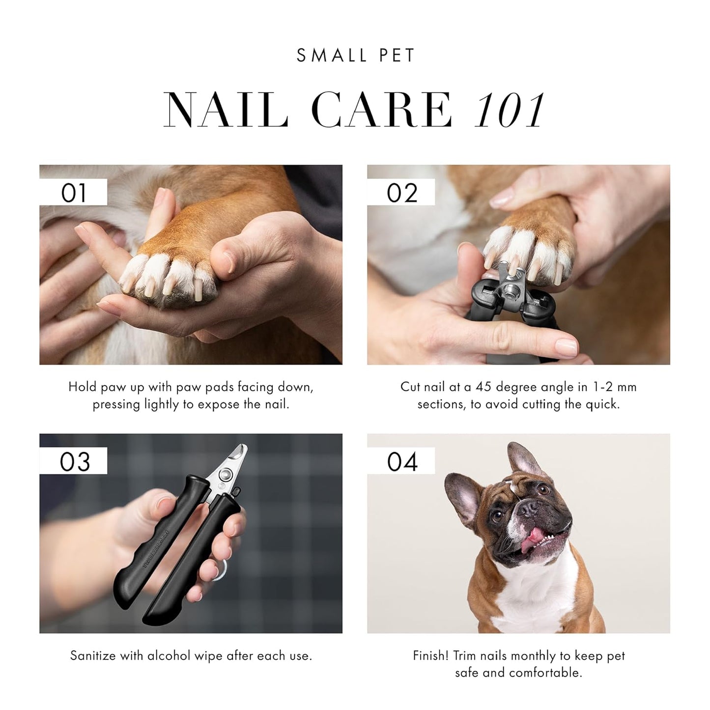 Tweezerman Small Nail Clippers for Dogs & Cats, Manual Professional Dog & Cat Nail Trimmer with Ergonomic Handle