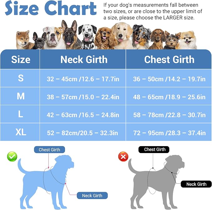 Dog Harness No Pull, Adjustable Pet Vest Harness, Super Soft Material with Vertical Handle Easy Control, Reflective Night Walking, 2 Leash Clips for XLarge Dogs, Mosaic Blue, XL