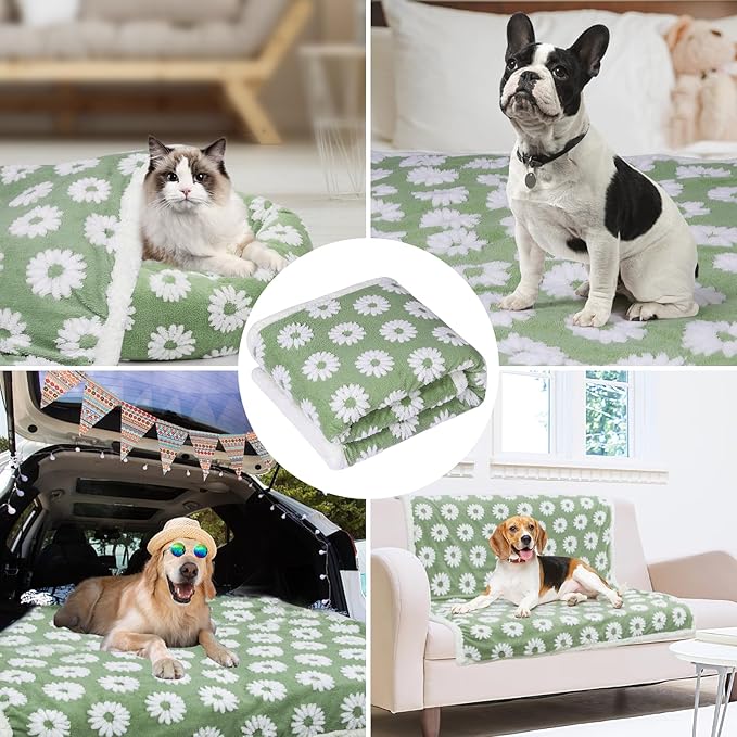 Dog Blanket for Small Medium Large Dogs Fleece Cat Blankets for Indoor Cats Washable Fluffy Pet Bed Blanket Furniture Sofa Couch Cover Protector