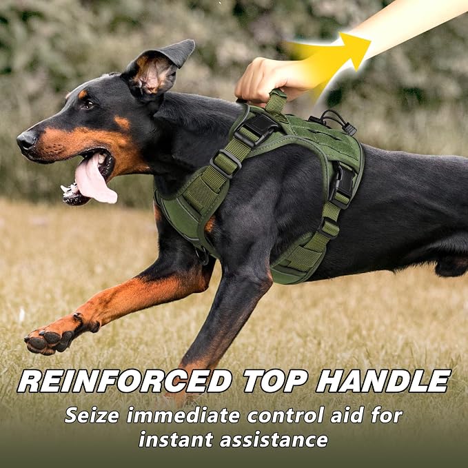 WINGOIN Tactical Dog Harness for Medium Size Dogs,No Pull Dog Harnesses | Heavy Duty with Handle,Adjustable Reflective,Military K9 Pet Vest,for Pitbull Female Male,for Walking Training Hiking